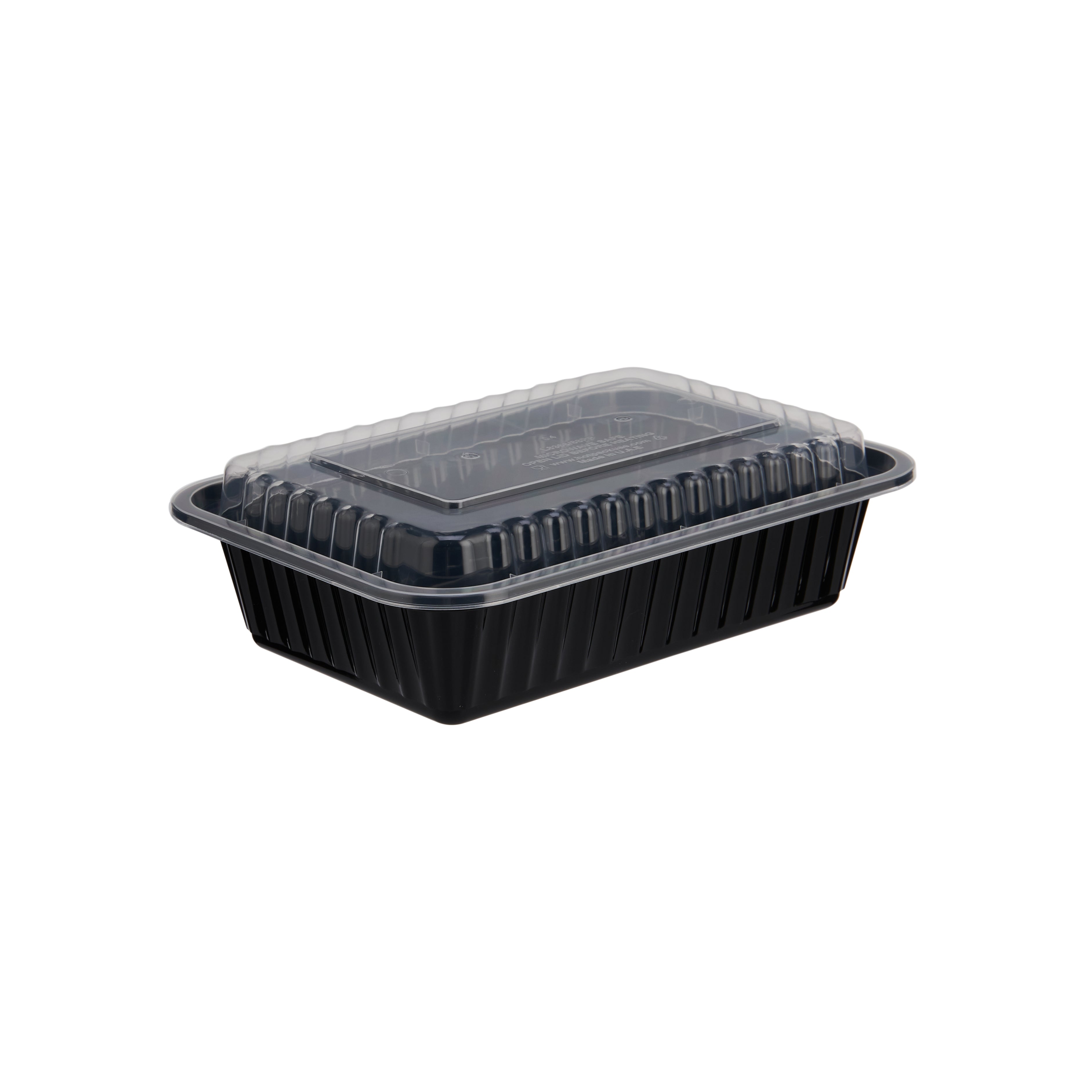 Hotpack | Black Base Rectangular Container 38 oz with Lids | 150 Pieces - Hotpack Global