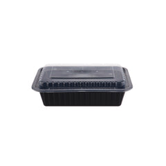 Black Food Storage Microwavable Container With Lids 38 OZ