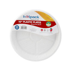 25 PCS ROUND PLASTIC PLATE 10”