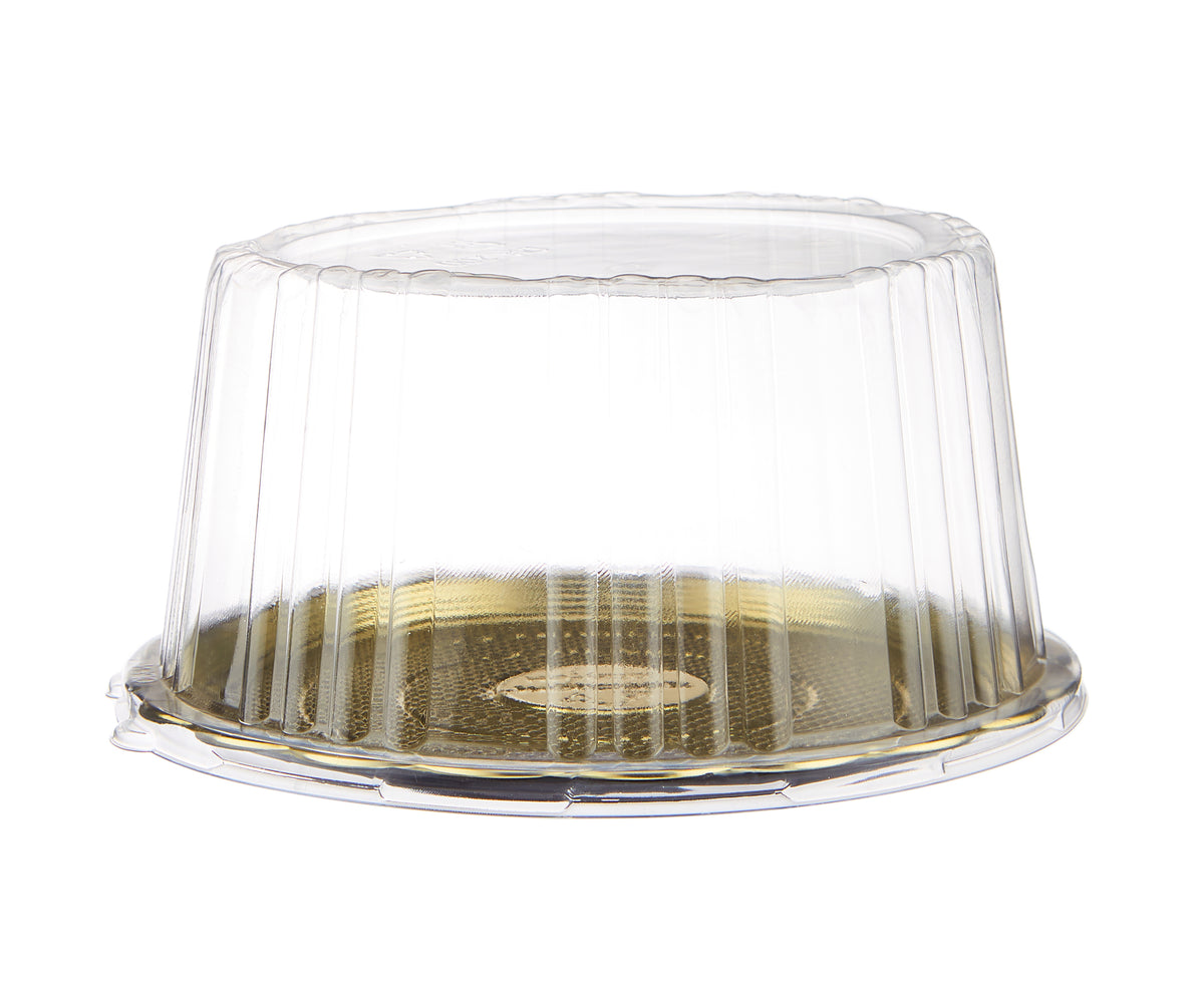 Gold Base Round Cake Container With Lid