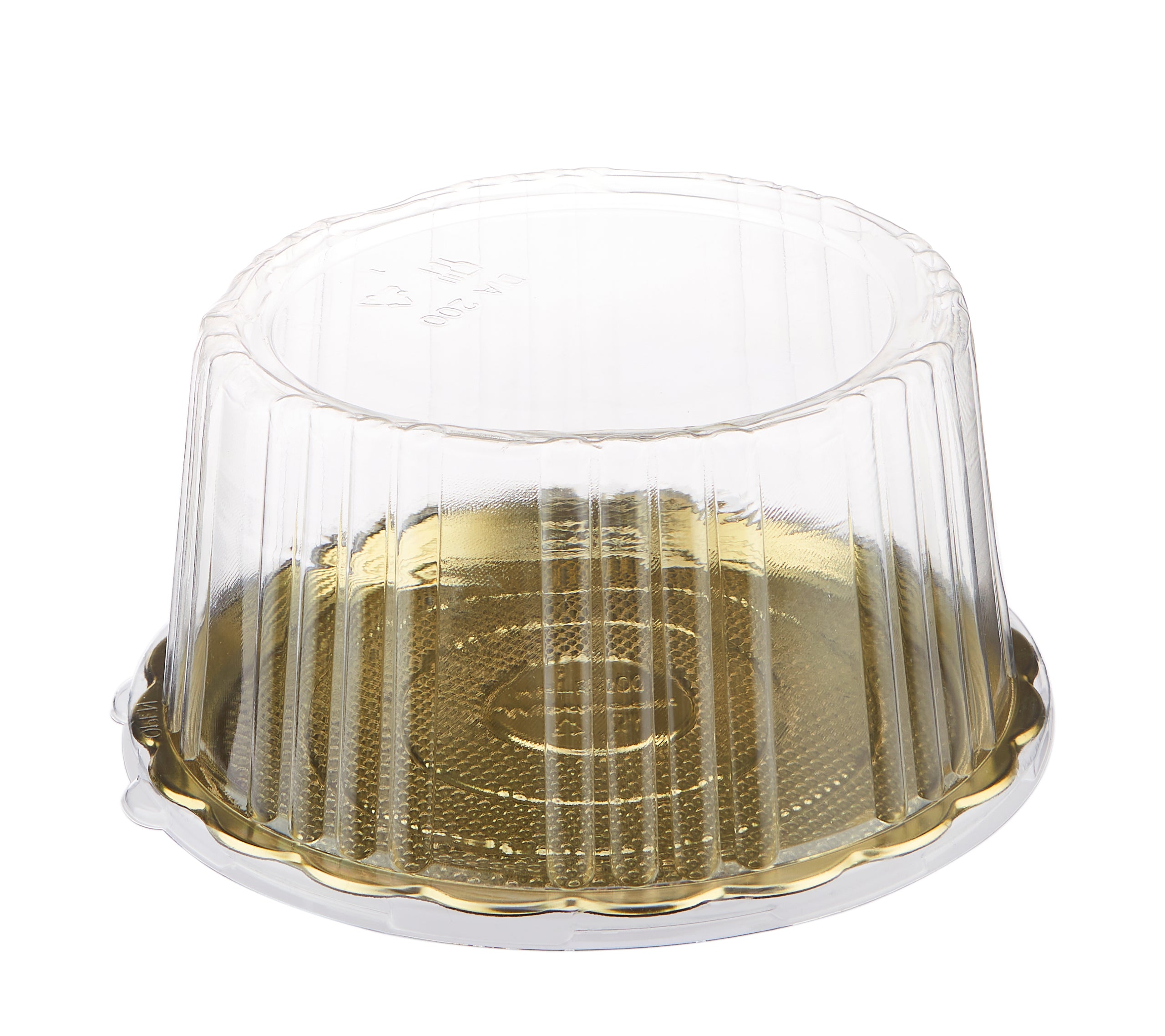 Gold Base Round Cake Container With Lid