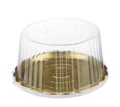 Gold Base Round Cake Container With Lid
