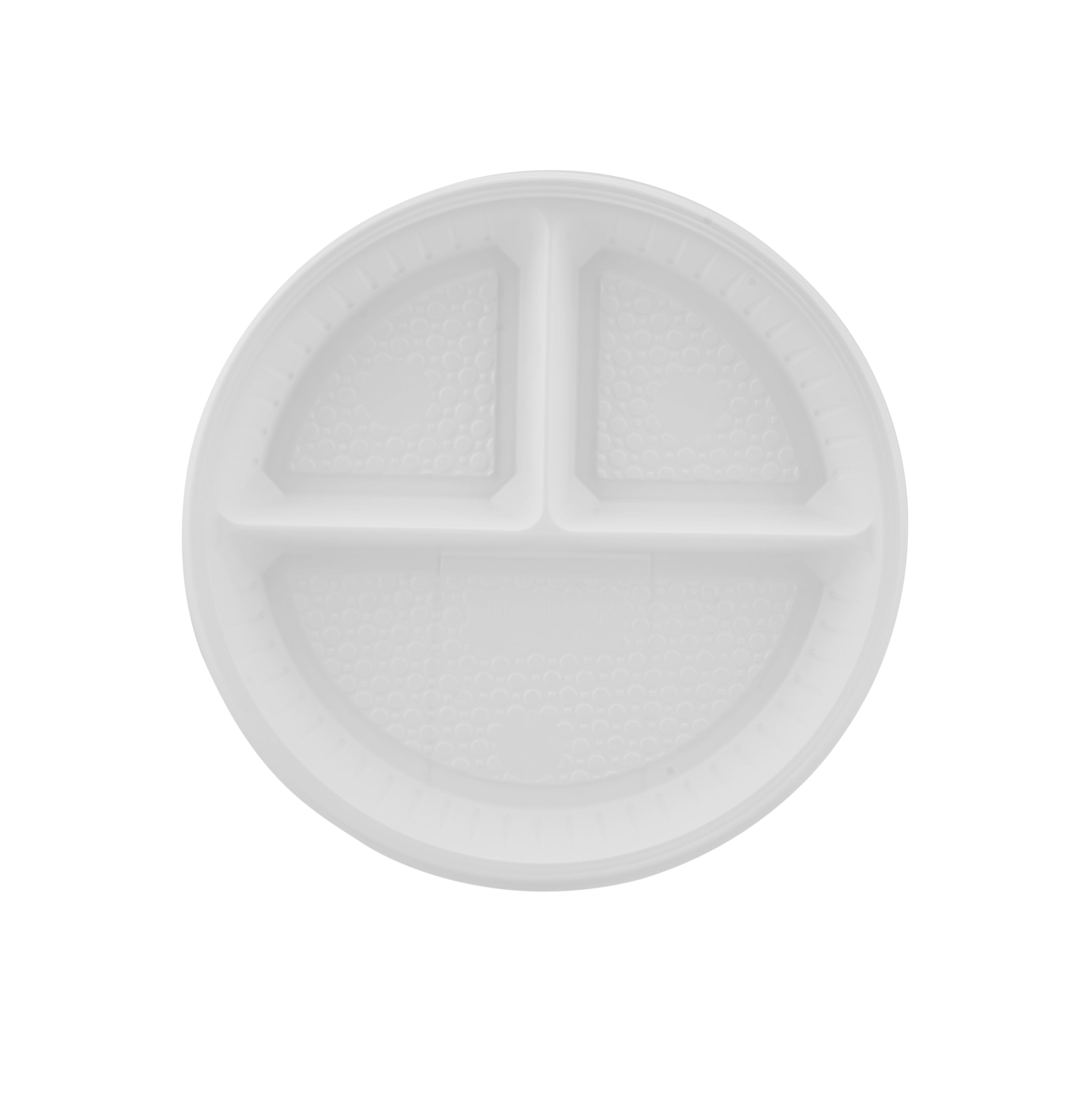 Hotpack | Round Plastic Plate 3-Compartment 10' | 500 Pieces - Hotpack Global