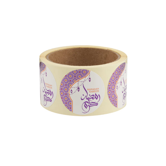 250 Stickers Ramadan Kareem Sticker Roll 50 mm x 50 mm