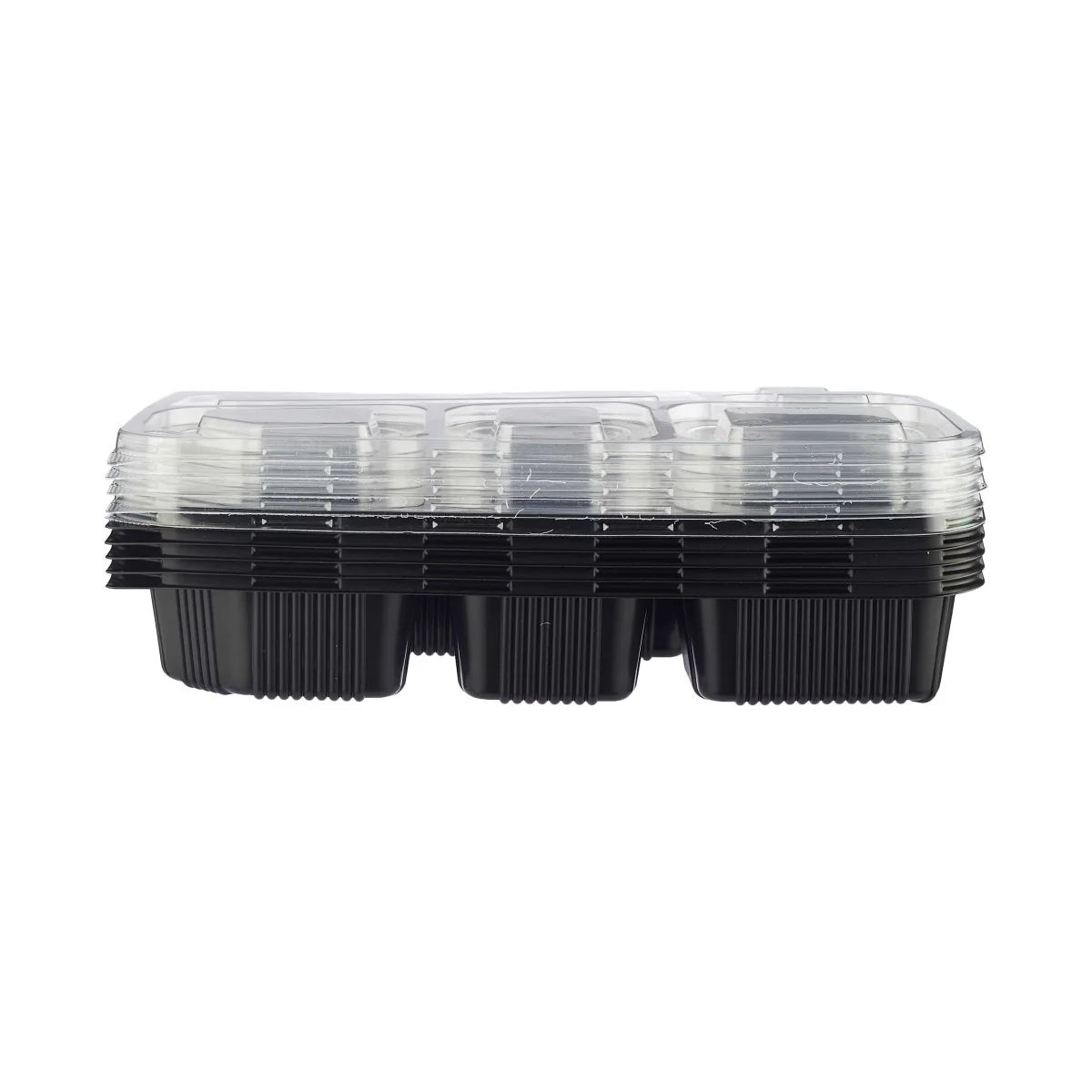 Black Base Rectangular 6-Compartment Container