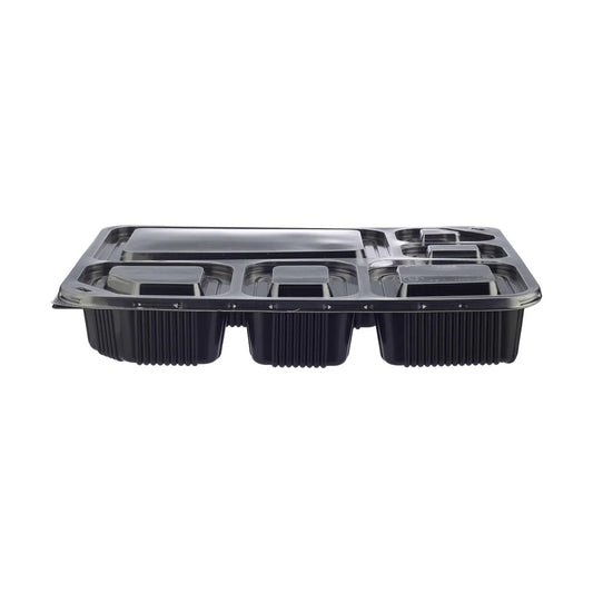 Black Base Rectangular 6-Compartment Container