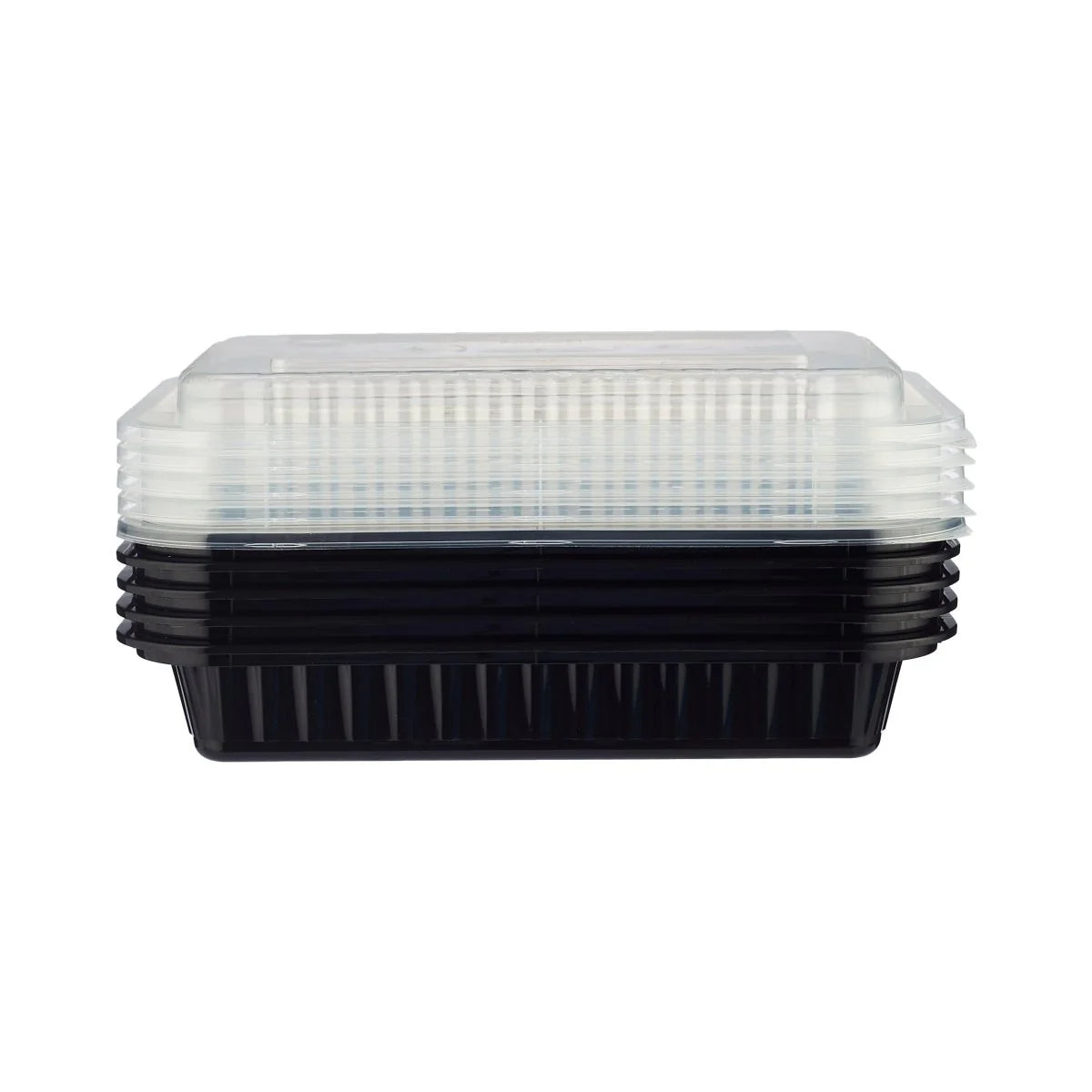 Black Base Rectangular Container 28 oz with Lids 150 Pieces - Hotpack Global