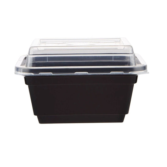 300 Pieces Black Base Rectangular Container 12 Oz