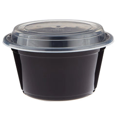 300 Pieces Black Base Round Container 40 oz