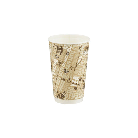 500 Pieces 16 Oz Printed Double Wall Paper Cups