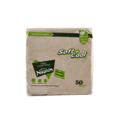 Hotpack | SOFT N COOL PAPER FOLDED BROWN NAPKIN 33 x 33 CM | 2000 Pieces - Hotpack Global