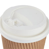 10 Pieces Kraft Ripple Cup 8 Oz + White Lids