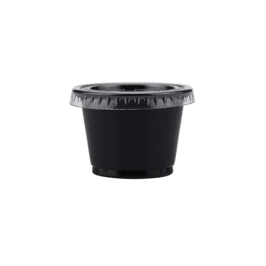 PP Black Base Portion Cup with Lid