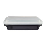 5 Pieces 58 Oz Black Base Rectangular Container With Lid