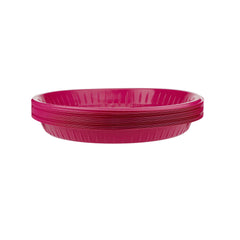 500 Pieces Color Round Plastic Plate 7 Inch