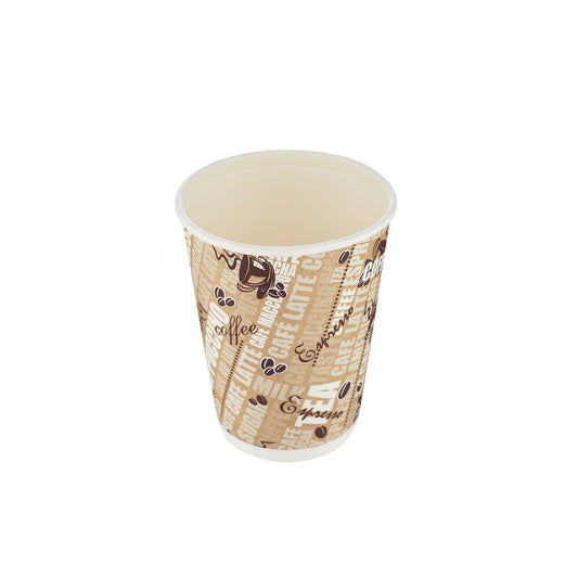 12 Oz Printed Double Wall Paper Cups 500 Pieces - Hotpack Global