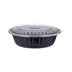 Black Base Round Container 24 oz with Lids 150 Pieces - Hotpack Global