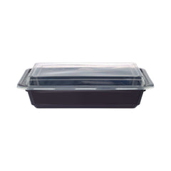 5 Pieces 58 Oz Black Base Rectangular Container With Lid