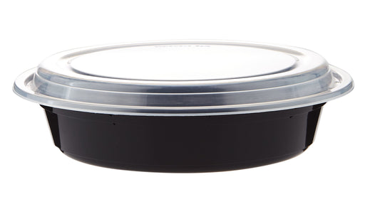 Black Base Round Container 48 oz 300 Pieces - Hotpack Global