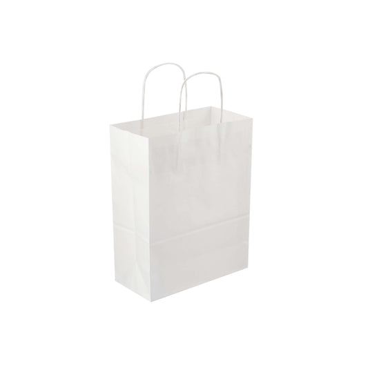 250 Pieces Paper Bag White Twisted Handle 32*20*33.5 cm