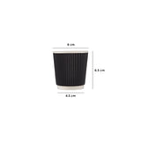  Black Ripple Paper Cups 8 Oz- Hotpack