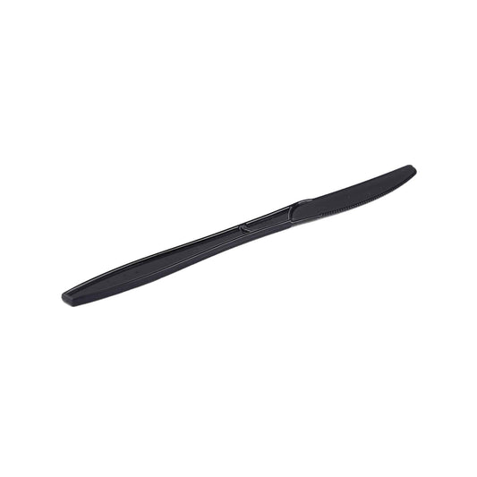 PLASTIC KNIFE HEAVY DUTY BLACK-HOTPACK