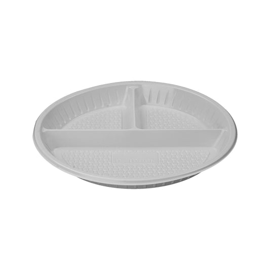 Hotpack | Round Plastic Plate 3-Compartment 10' | 500 Pieces - Hotpack Global