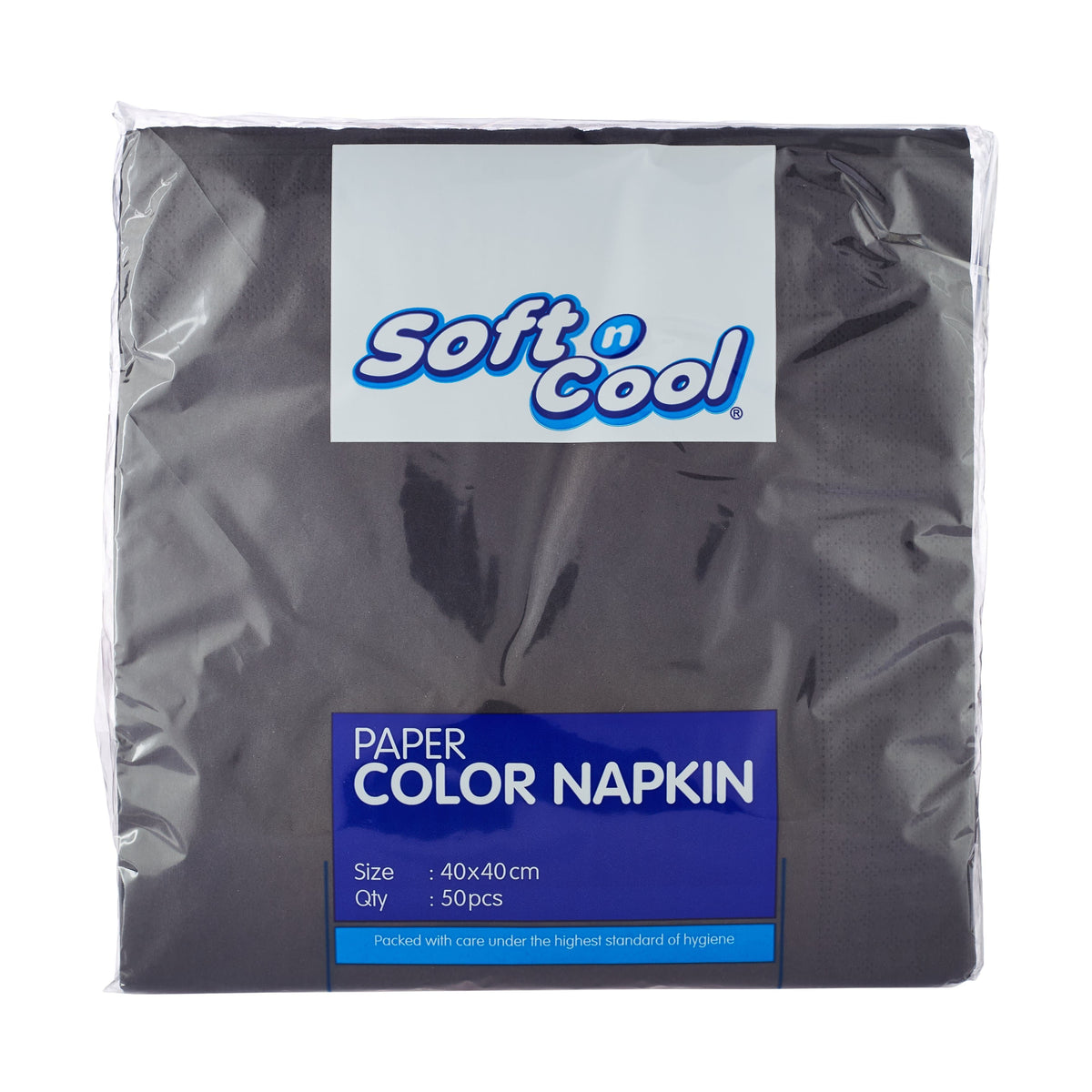 Black Napkin 40 X 40 Cm 50 Pieces X 24 Packets - Hotpack Global